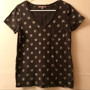 GAP Dark Grey SM Silver Polka Dot Pocket T-Shirt
